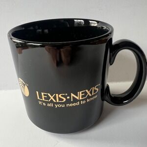 LexisNexis Coffee Mug Tams Made in England Black Gold Legal Promo Cup 3.5 inch